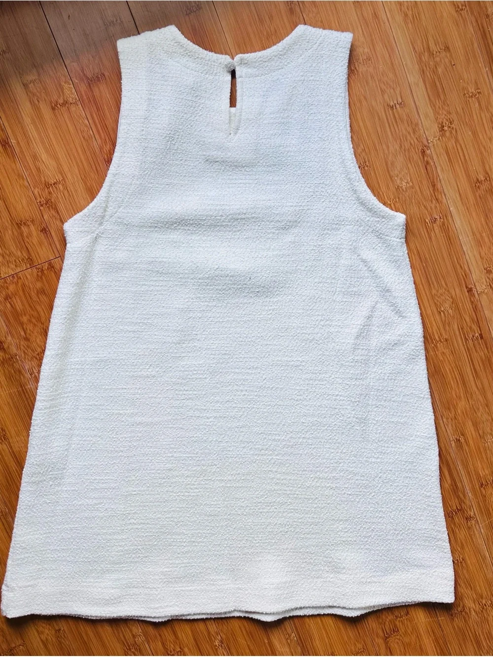 ZARA Cream Sleeveless Dress with Black Bow Accents